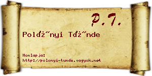 Polónyi Tünde névjegykártya