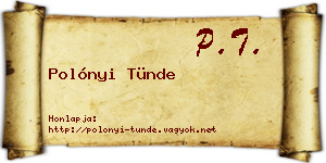 Polónyi Tünde névjegykártya